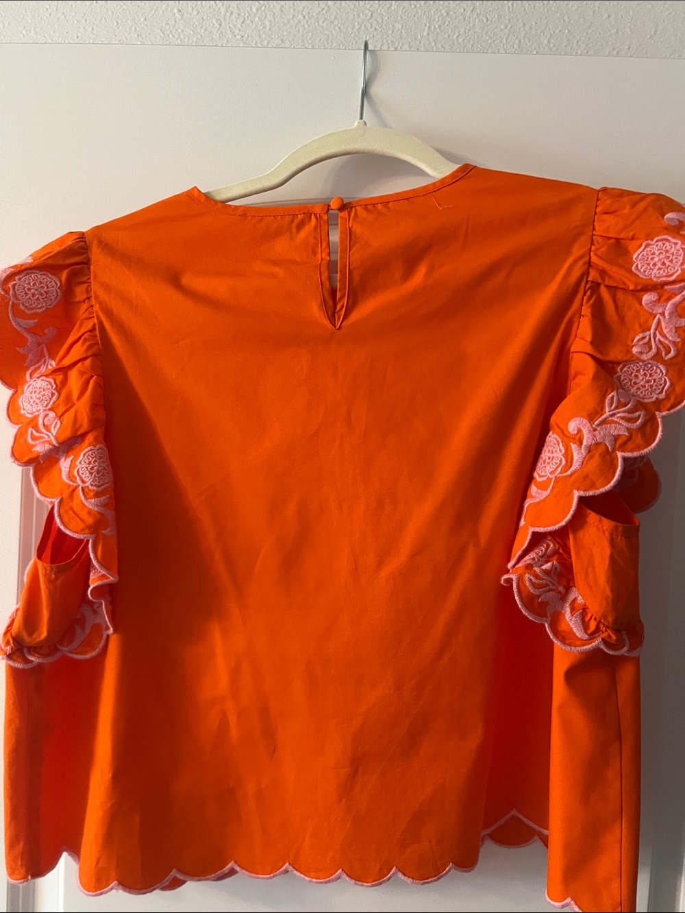 THML Orange Blouse with Pink Floral Embroidery - Picture 4 of 4